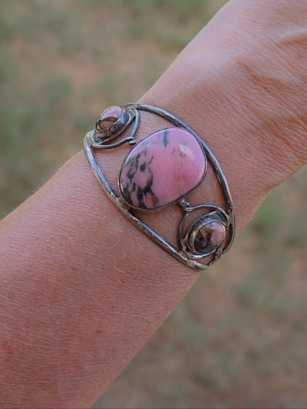 Native Estate Sterling Silver Gemstone Cuff Bracelet